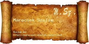 Marecsek Szelim névjegykártya